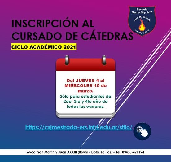 INSCRIPCIÓN ONLINE AL CURSADO DE CÁTEDRAS – Instituto de Educación ...